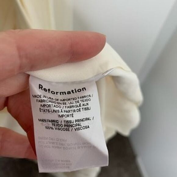 Reformation Winslow Dress White Ivory Maxi Wrap Kimono Wedding Womens New Large - Picture 13 of 14